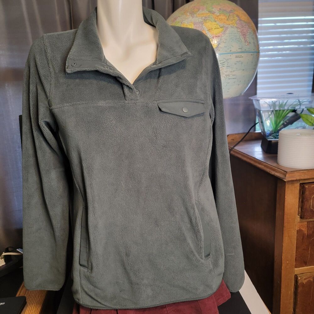 32 Degrees Heat Pullover Womens Small Kangaroo Pocket Fleece Quarter Button Soft